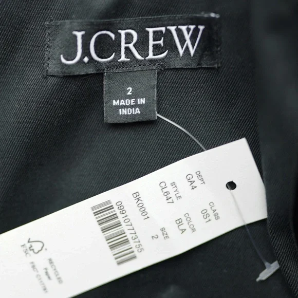 New JCREW Size 2 Crochet Panel Mini Dress in Black $268 CL647 - Picture 7 of 7